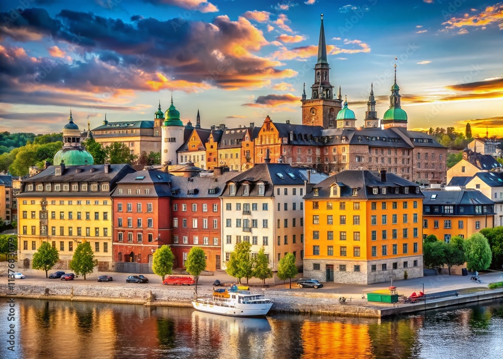 Naklejka premium Stunning Swedish Architecture: Picturesque Buildings, Landscapes & Cityscapes