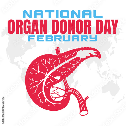 NATIONAL ORGAN DONOR DAY Vector Illustration for post background