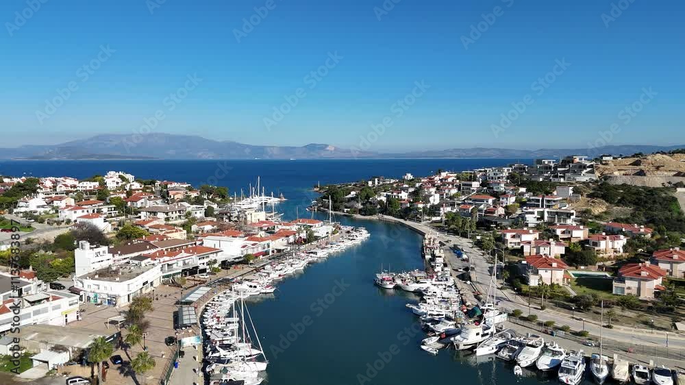 Dalyan Village drone view in Cesme Peninsula of Turkey Dalyan Village drone view in Cesme Peninsula of Turkey