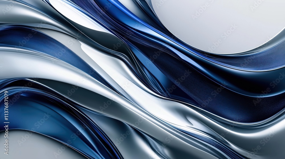 Obraz premium Silberne und blaue Fließstrukturen