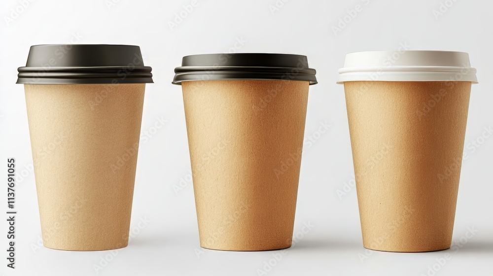 Elegant Disposable Coffee Cups Mockup Set Elegant Disposable Coffee Cups Mockup Set