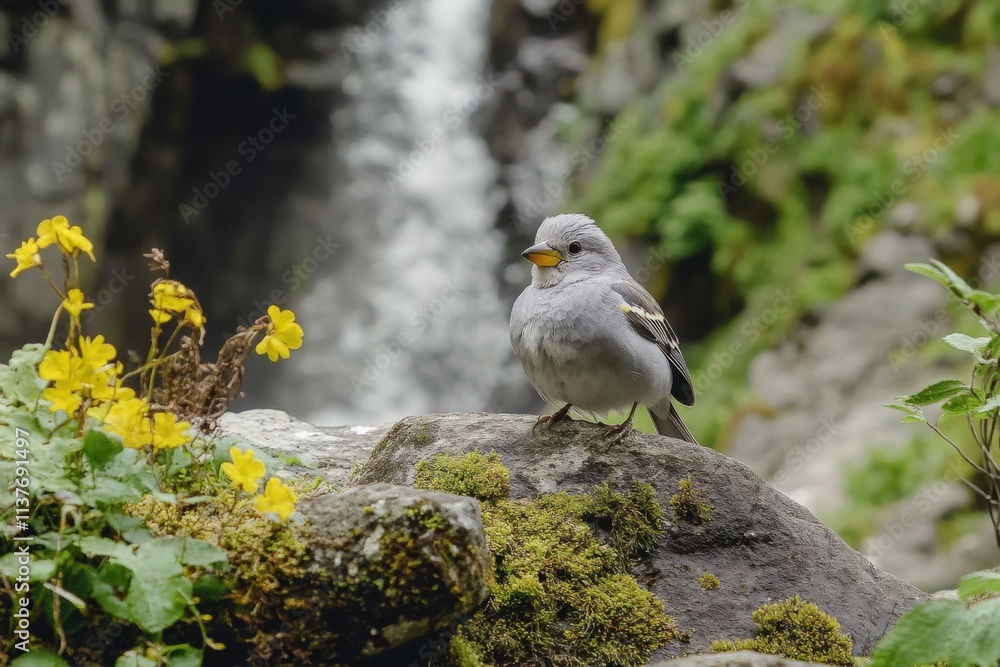 Yellow-vented Bulbul. Beautiful simple AI generated image