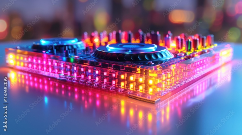 Illuminated DJ Mixer: A Symphony of Lights and Sound Illuminated DJ Mixer: A Symphony of Lights and Sound