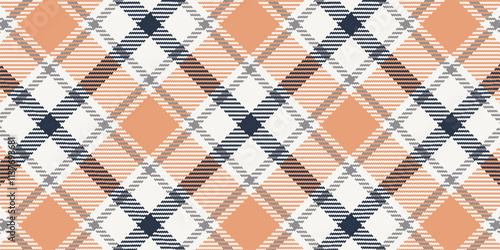 Plaid Gingham, Plaid pattern, seamless Gingham pattern, check textile. Seamless fabric. Seamless gingham, in peach fuzz shades, texture effect. Hand drawn designs for projects, fabrics, decorations or