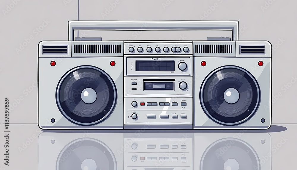Fototapeta premium Vintage Silver Boombox