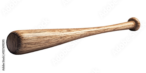 Wooden baseball bat isolated on white or transparent background