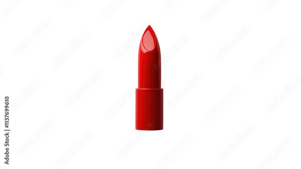 A Stunning Classic Red Lipstick Bullet Showcasing Glamour and Elegance on a Pristine White Background for Beauty and Makeup Enthusiasts. A Stunning Classic Red Lipstick Bullet Showcasing Glamour and Elegance on a Pristine White Background for Beauty and Makeup Enthusiasts.