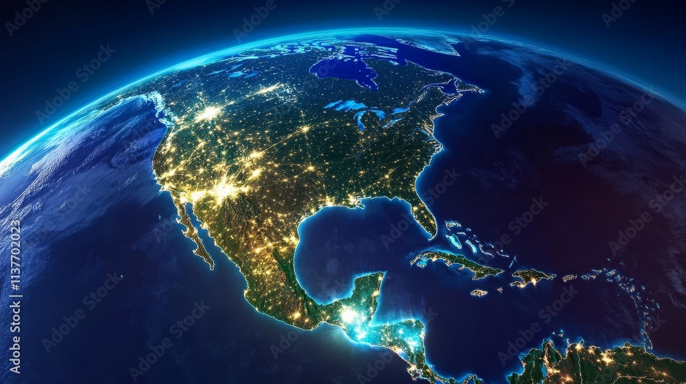 Fototapeta premium Digital map with global network connection dots