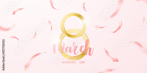 Women's Day poster or banner 8 March. Promotional and shopping template design for love and women's day concept.
