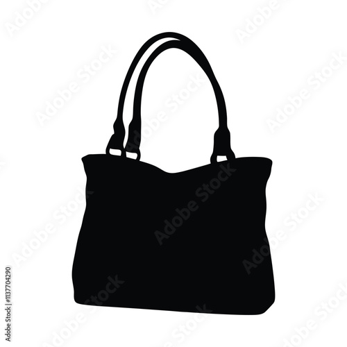 Female handbag silhouette illustration isolated on a white background