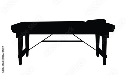Massage table silhouette illustration isolated on a white background