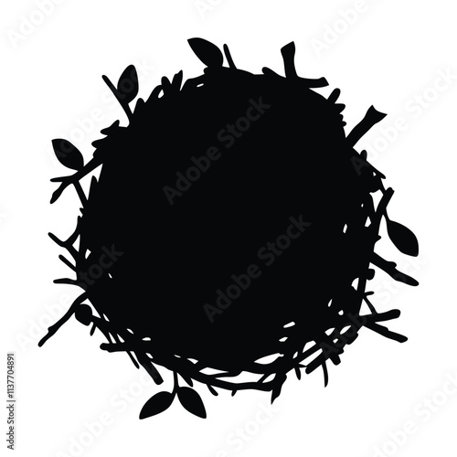 Nest silhouette illustration isolated on a white background