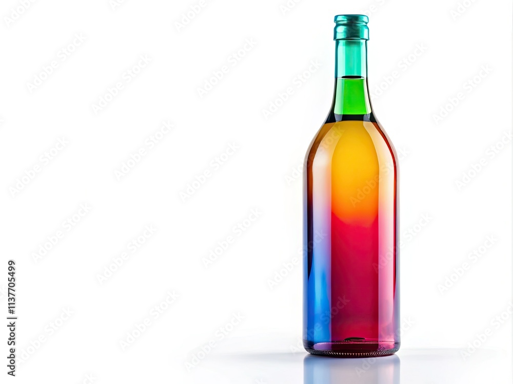 Studio shot: Isolated glass bottle, pristine white background. Ideal for packaging design mockups. Studio shot: Isolated glass bottle, pristine white background. Ideal for packaging design mockups.