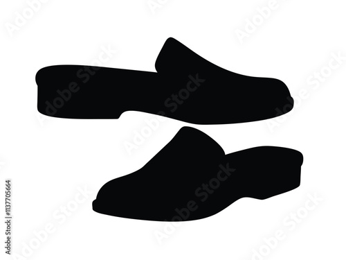 Slippers silhouette illustration isolated on a white background