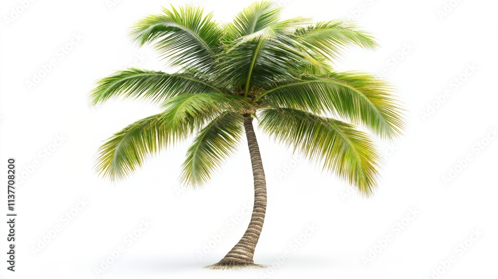 Obraz premium Majestic Palm Tree, Tropical Paradise, Lush Green Foliage