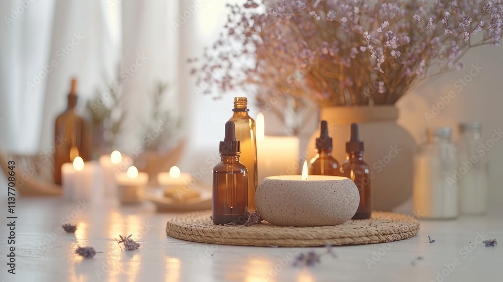 Serene Spa Setting: Aromatherapy and Candles