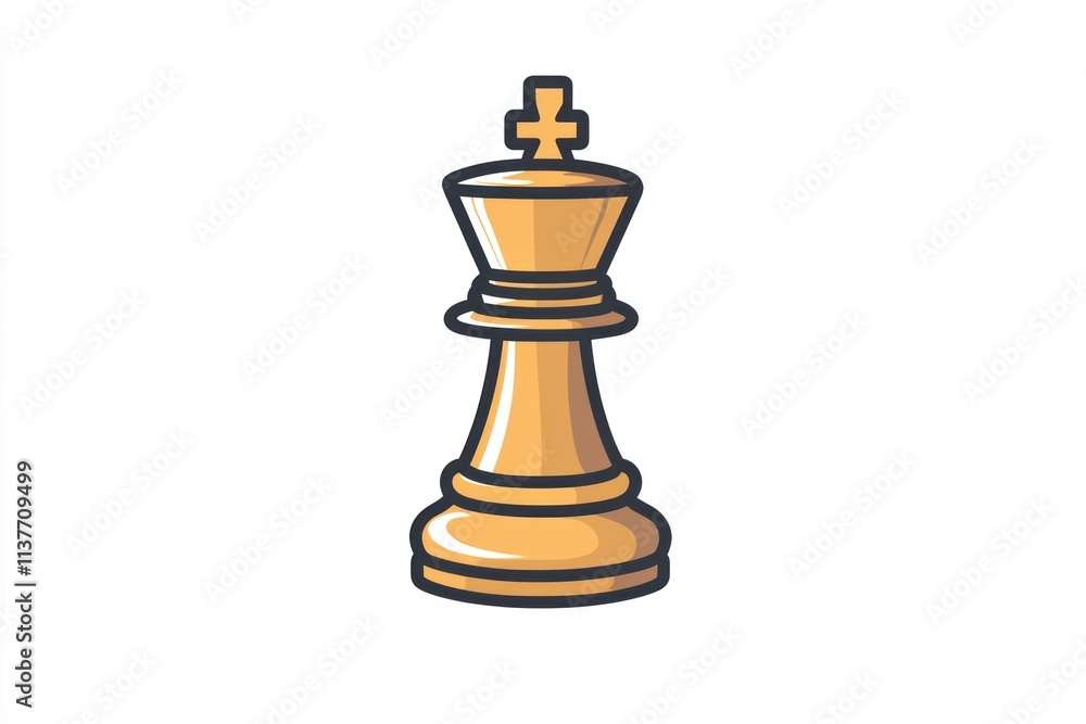 Golden chess king piece illustration. Golden chess king piece illustration.