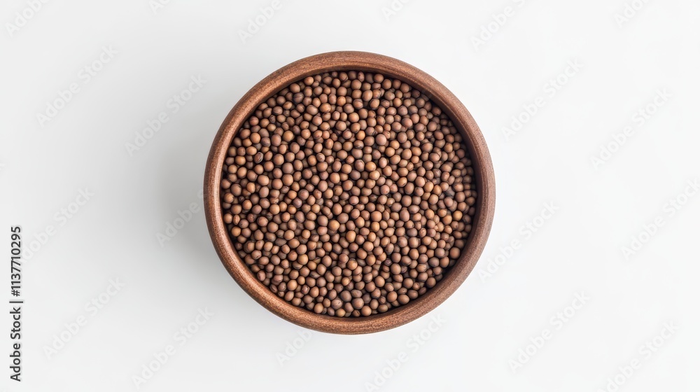 Brown Seeds in Wooden Bowl - Culinary Delight Brown Seeds in Wooden Bowl - Culinary Delight