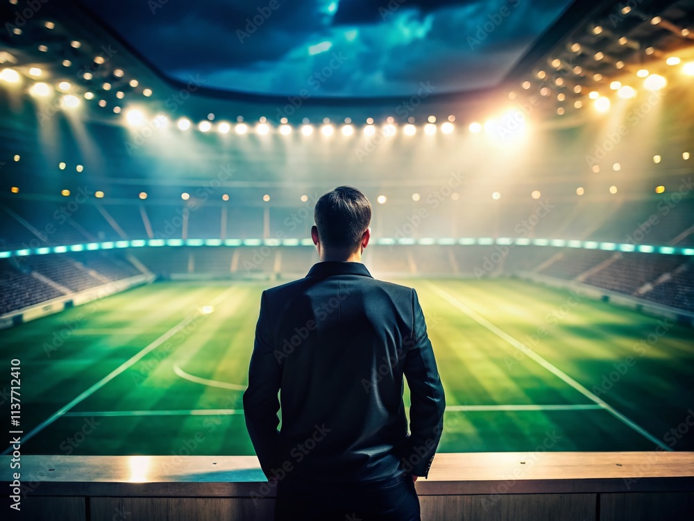 Minimalist Football Fan: Lone Spectator at Stadium Game - Stadium Solitude, Minimalist Sports Photography Minimalist Football Fan: Lone Spectator at Stadium Game - Stadium Solitude, Minimalist Sports Photography