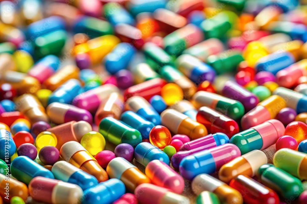 Tilt-Shift Miniature Pharmacy: Colorful Pills & Capsules Tilt-Shift Miniature Pharmacy: Colorful Pills & Capsules