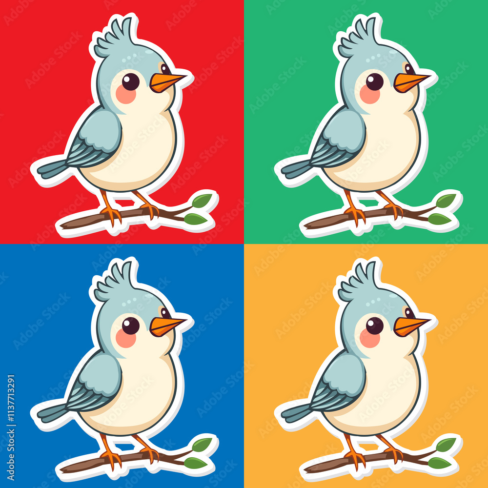 Fototapeta premium bird cartoon animation sticker cute