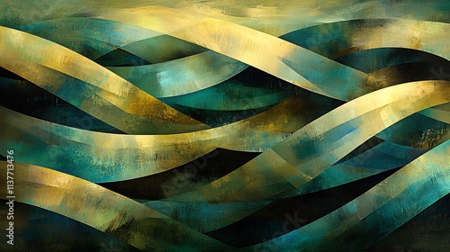 Wallpaper Mural Ethereal Landscape of Surreal Waves and Undulating Hills in Vibrant Hues Torontodigital.ca