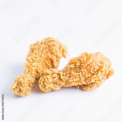 Crispy Fried Chicken Leg, fast food, restaurant food, junk food on white background photo