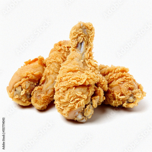 Crispy Fried Chicken Leg, fast food, restaurant food, junk food on white background photo