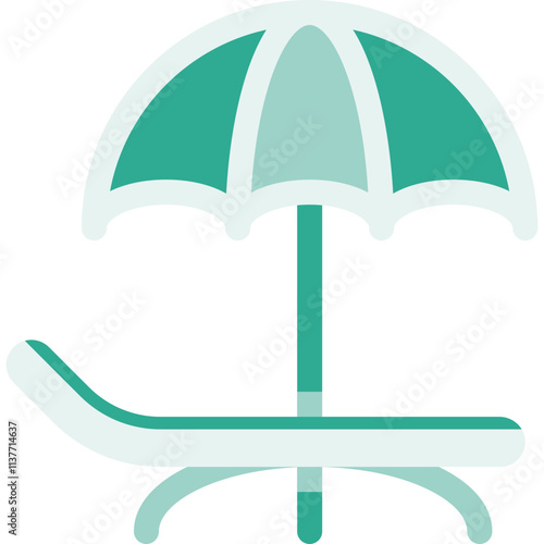 
Simple vector icon beach umbrella, sun lounger