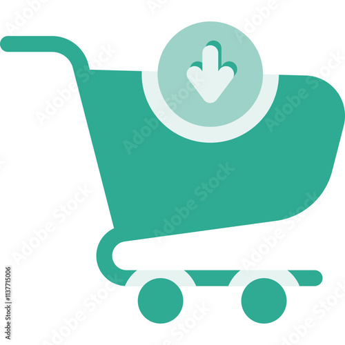 Simple vector icon shopping cart, add