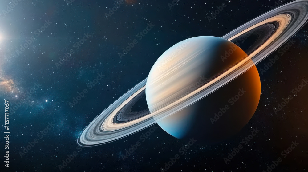 Saturn planet solar system with stars Saturn planet solar system with stars