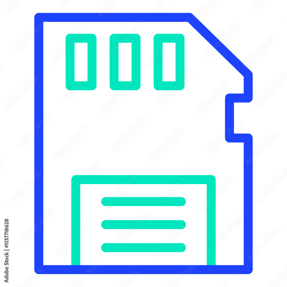 Memory Card Vector Icon Design Illustration Memory Card Vector Icon Design Illustration