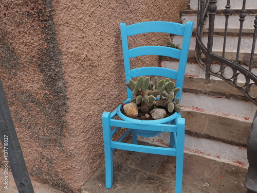 chair with cactus