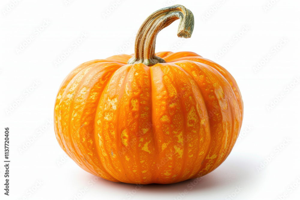 Obraz premium Fresh orange miniature pumpkin isolated on white background