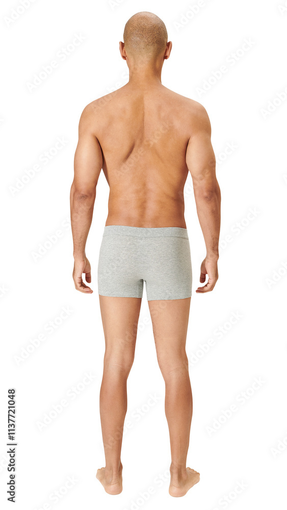 Png man in gray boxer shorts full body mockup Png man in gray boxer shorts full body mockup