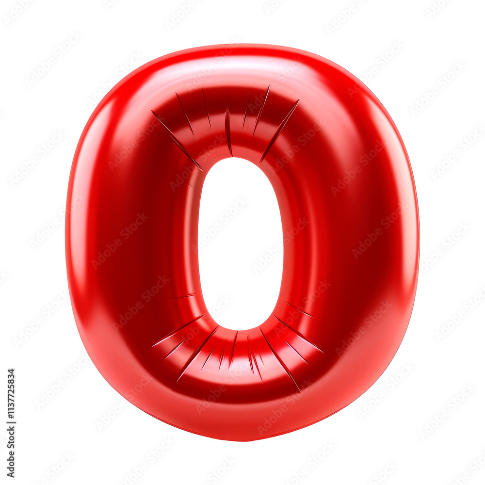 Letter O png 3D red balloon alphabet, transparent background Letter O png 3D red balloon alphabet, transparent background