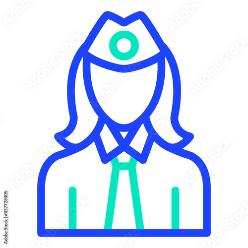 Air hostess Vector Icon Design Illustration