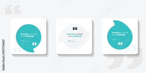 Quote frames blank templates set. Text in brackets, citation empty speech bubbles, quote bubbles. Textbox isolated on color background