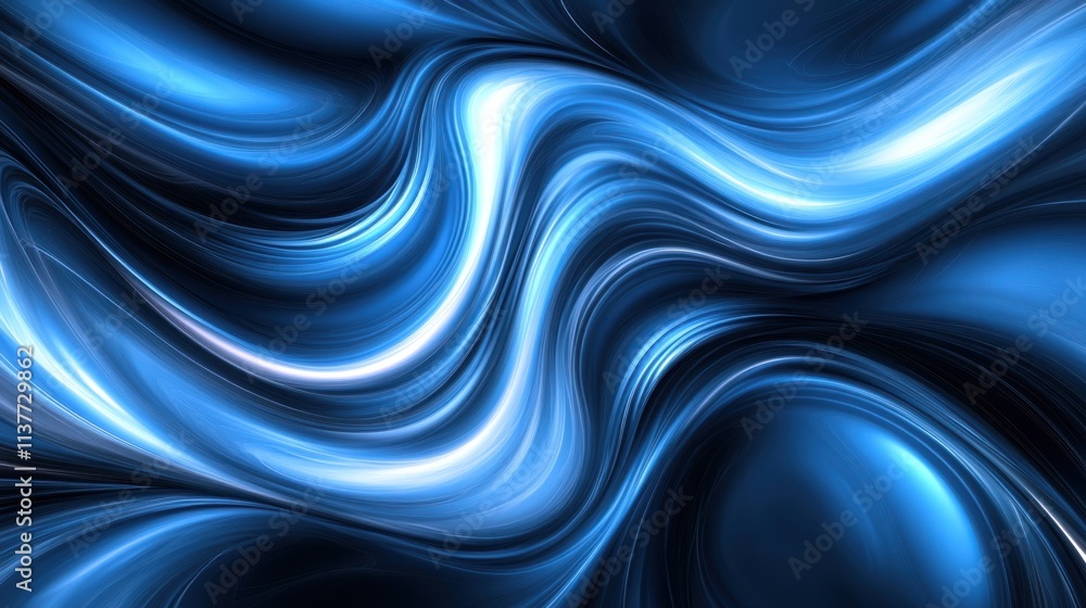 Swirling Blue and Black Abstract Background with Flowing Light and Motion Swirling Blue and Black Abstract Background with Flowing Light and Motion