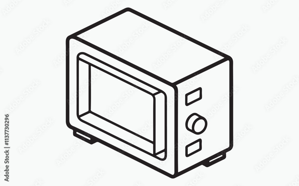 Fototapeta premium Microwave line icon