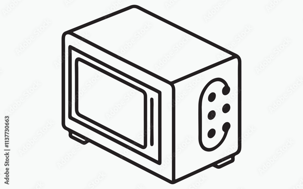 Obraz premium Microwave line icon