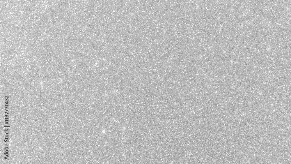 Obraz premium Silver glitter background texture white sparkling shiny wrapping paper for Christmas holiday seasonal wallpaper decoration, greeting and wedding invitation card design element