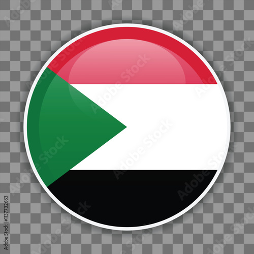 Free Download Sudanese flag icon on checkered background. Vector icon for mobile apps, UI or web design - GFXLoad