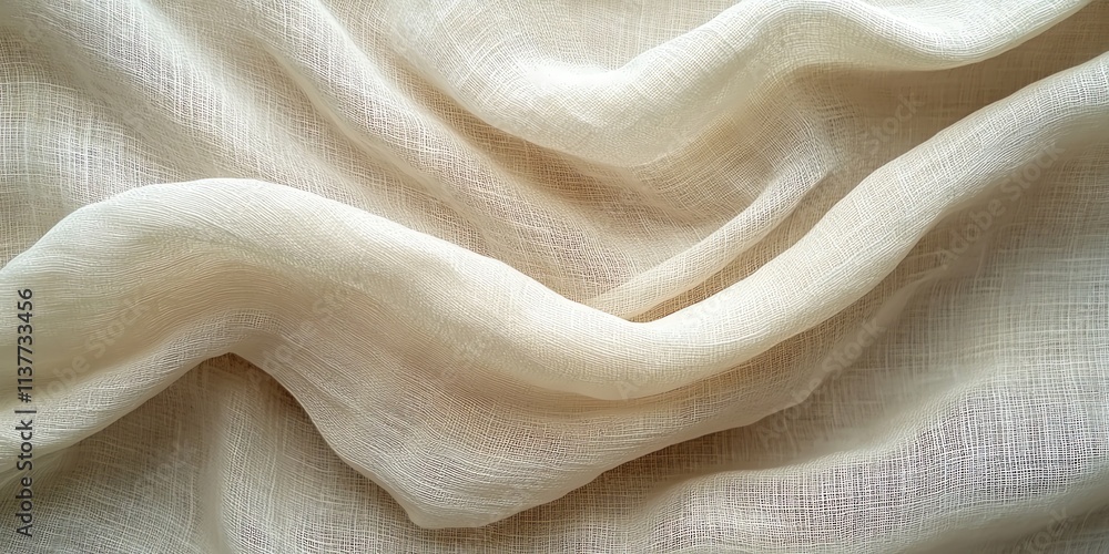 Soft, Draped Cream Fabric Texture. Soft, Draped Cream Fabric Texture.