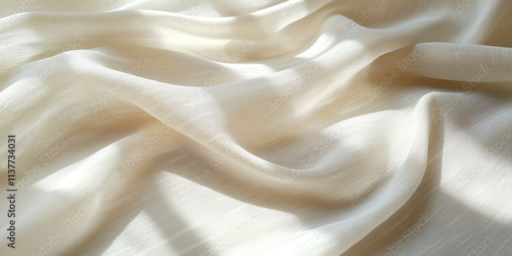 Obraz premium Soft, flowing white fabric with subtle light and shadow.