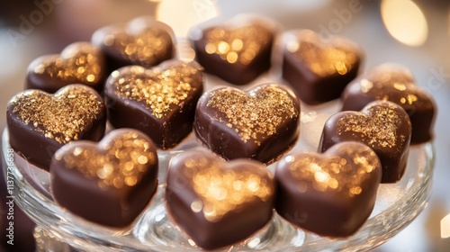 Wallpaper Mural Delicious Heart Shaped Chocolates with Gold Dust Torontodigital.ca