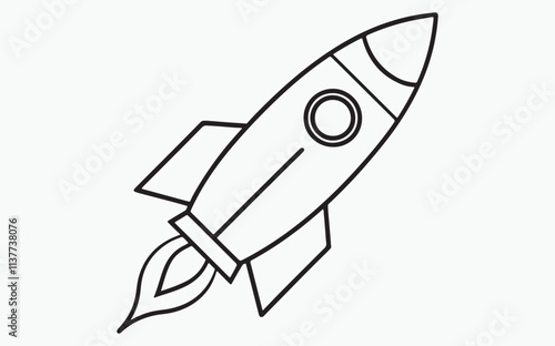 rocket line icon