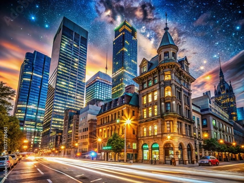 Night Cityscape Photography: Stunning Urban Nightscapes, Illuminated Buildings, Dark City Nights, Night Lights, City at Night