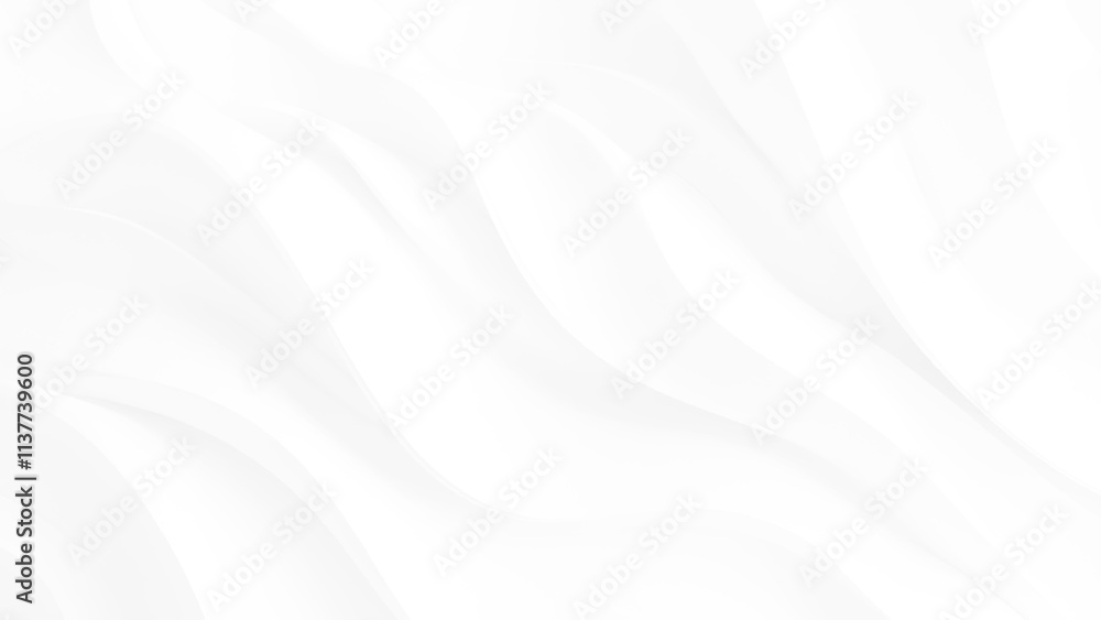 Naklejka premium White wave background, abstract concept. Beautiful format poster with Smooth Grey Waves abstract background with grayish tonalities, plenty of copy space and elegant design. 