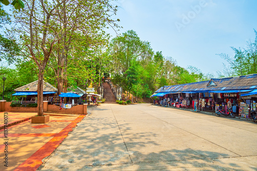 The souvenir market on the top og hill in Ban Sop Ruak, Golden Triangle, Thailand photo